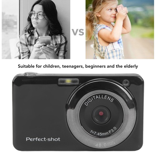 (Black) Kids Camera 48MP Vlogging Camera 8x Optical Zoom Compact Fit - Picture 9 of 22
