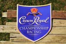 Crown Royal Championship Racing Embossed Shield Tin Metal Sign - Canadian Whisky