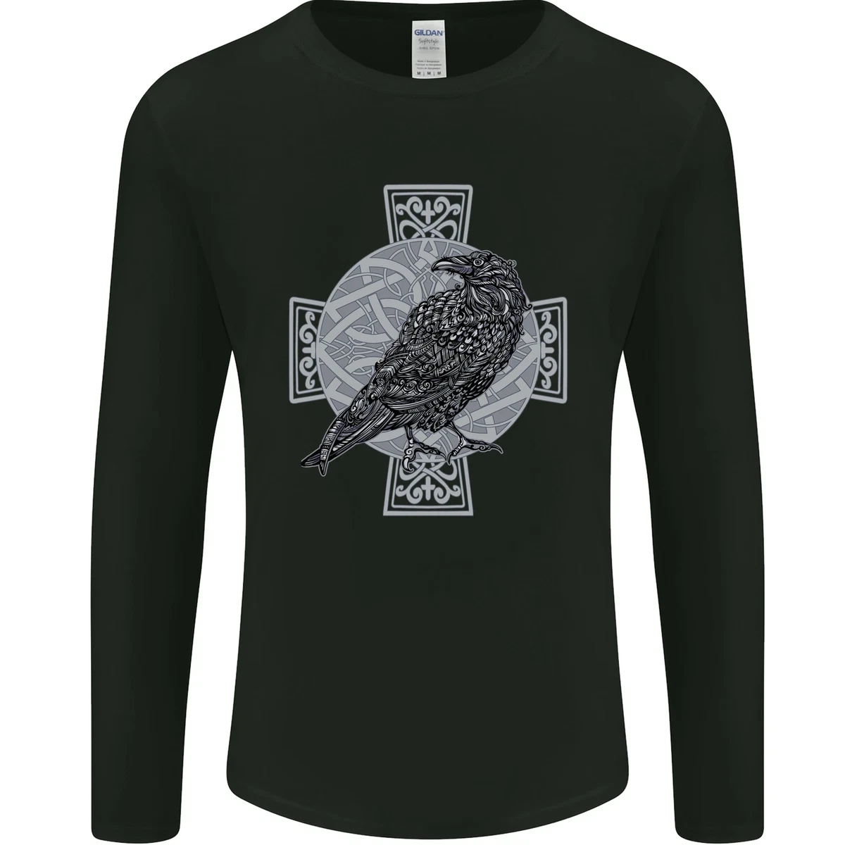 Odin Celtic Raven Viking Tattoo Cross Runic Mens Long Sleeve T-Shirt | eBay