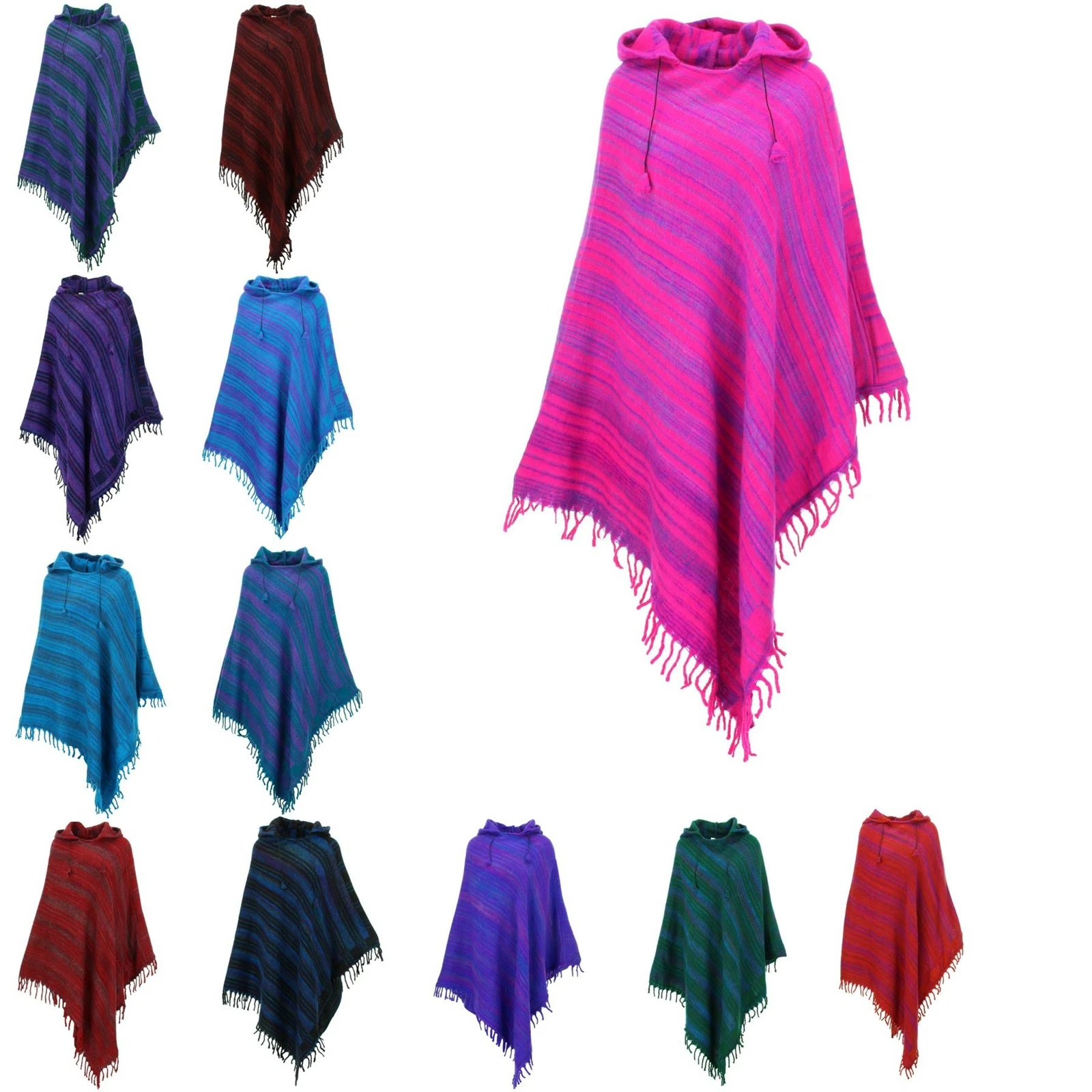 Soft Acrylic Hooded Poncho Cape Warm Hoodie Women Men Cover Change