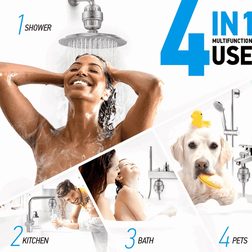 20 Stage Shower Filter with Vitamin C E for Hard Water Chrome Matte Color - Picture 7 of 8