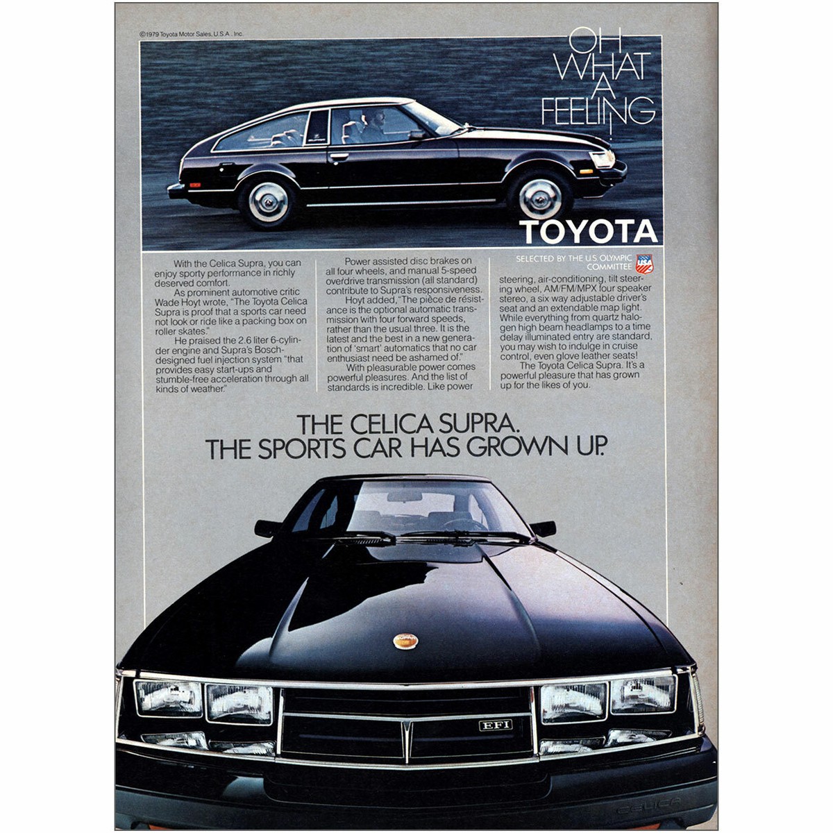 1980 Toyota Celica Supra: Sports Car Has Grown Up Vintage Print Ad