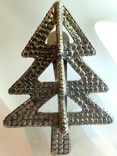 John Hardy Large Silvertone CHRISTMAS TREE Dress or Scarf Clip Estate Jewelry