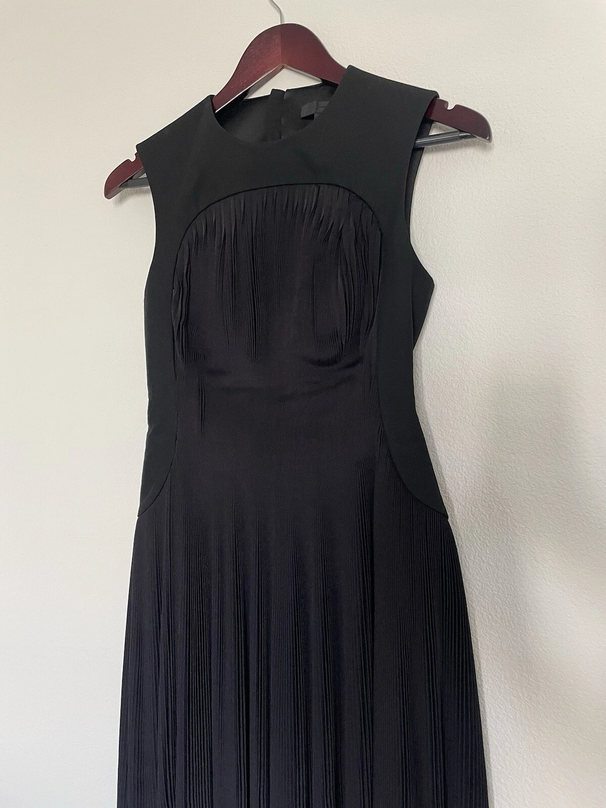 ALEXANDER WANG abito nero schiena aperta plissettato passerella raro S $2999