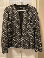 Grace The Perfect Fit Black Multi Suit Jacket Blazer Size Large Free Shipping