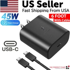 45W USB-C Super Fast Wall Charger + 6FT Cable For Samsung Galaxy S21 S22 S23 S24