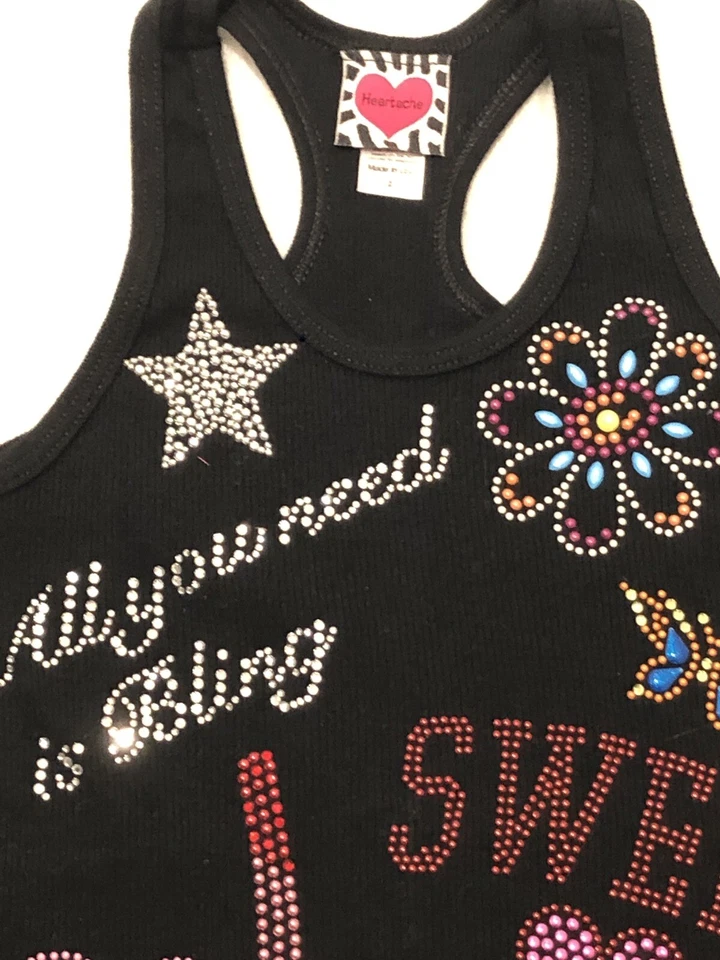 $182 NUEVO CON ETIQUETAS VESTIDO NEGRO ESPALDA DEPORTIVA ADORNADO CON CRISTAL PARA NIÑAS TALLA 2 Foto 3 de 4