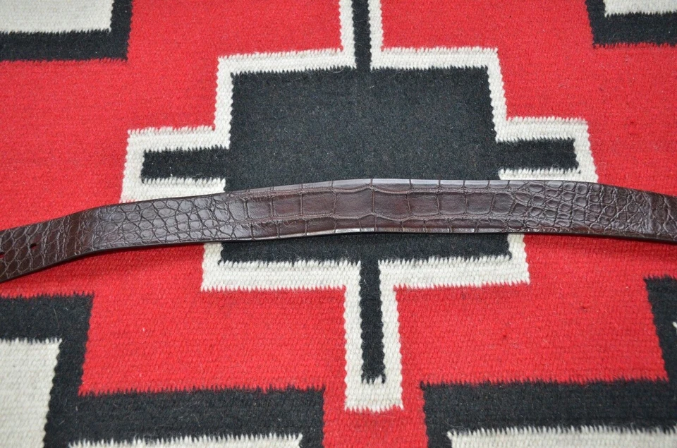 Cinto de couro de jacaré Ralph Lauren coleção etiqueta roxa feito na Itália - Imagem 3 de 4