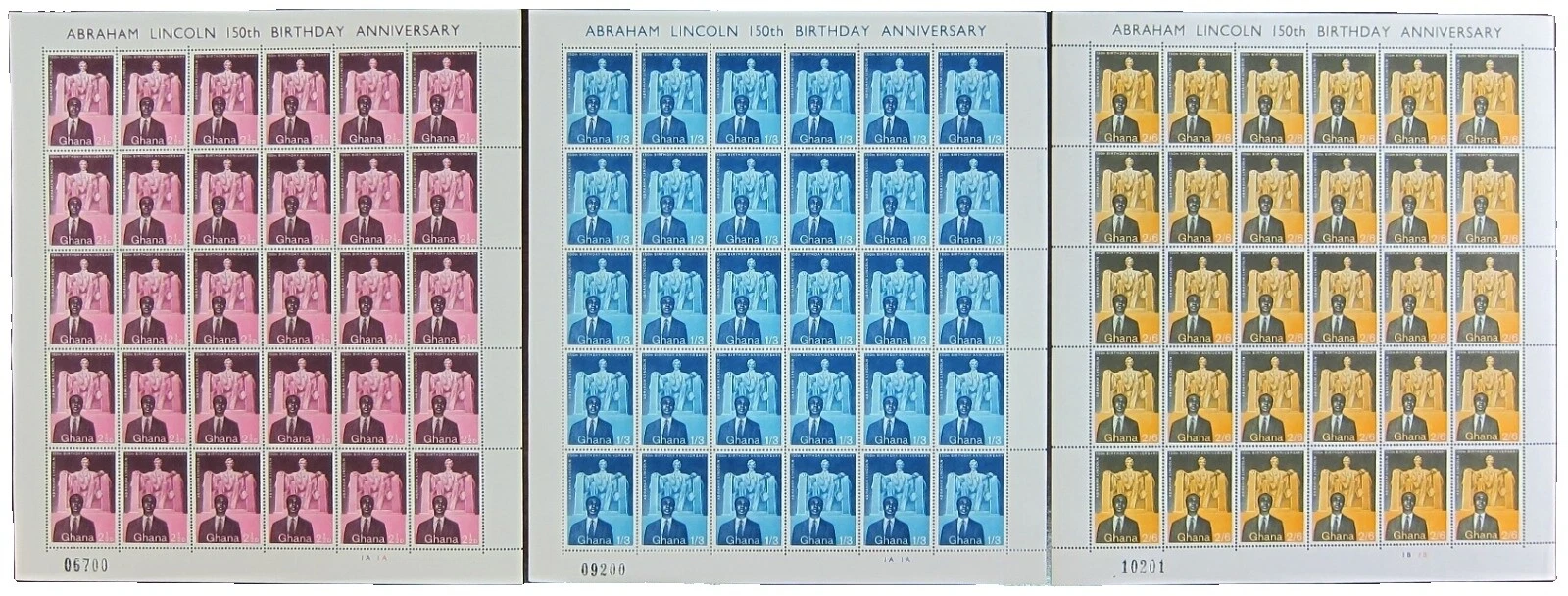 Hoja completa de culturas, orígenes étnicos sellos de Ghana