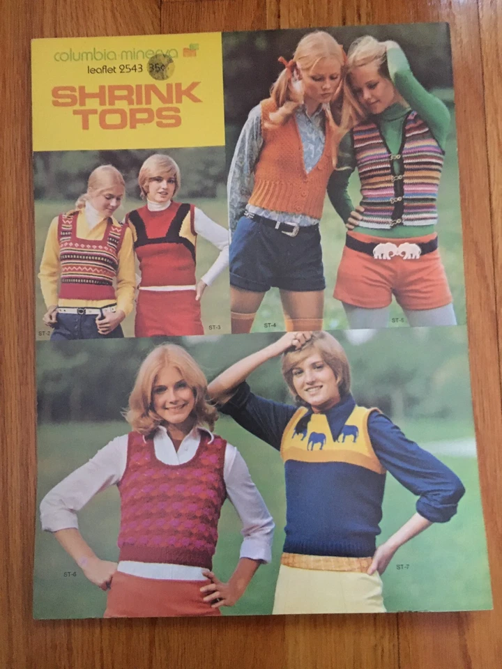Vintage 1970's Granny Square Shrink Tops Knitting/Crochet Patterns-Leaflet 2543 - Image 2 of 2