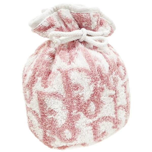■Authentique pochette Dior trotteur cordon coton rose blanc blanc DIOR