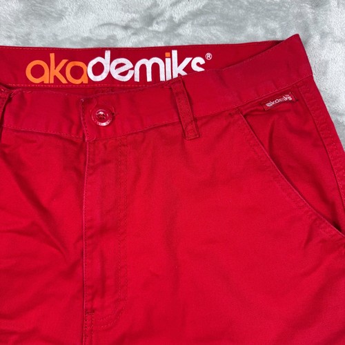 Akademiks Cargo Shorts Herren 34 rot 100% Baumwolle Seitentaschen Logo Y2K - Bild 3 von 13
