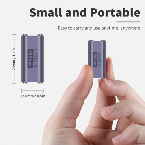USB C Female to Female Coupler 40Gbps USB4 3.2 OTG Adapter 8K 100W Fast Charging - Picture 3 of 7