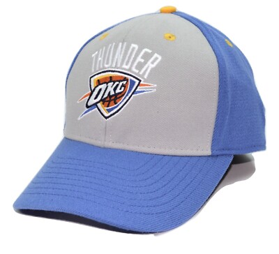 OKC Oklahoma City Thunder Reebok MZ151 NBA Team Logo Flex Fit Cap Hat L/XL