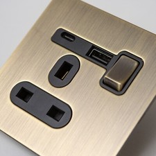 Antique Brass Light Switches & Sockets | 1G 2G 3G 4G | Dimmers | Sockets | Light