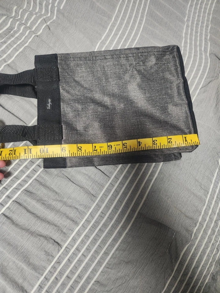 Thirty One SMALL Essential Storage Tote Charcoal Crosshatch 31 Gifts Bag - Image 4 of 4