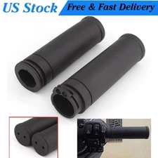 Black Hand Grips Handlebar Rubber 1" Fit For Harley Dyna Electra Glide Sportster