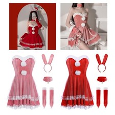 H&auml;schen Kost&uuml;m Set, Cosplay Teil M&auml;dchen Damen mit Hasenohren H&auml;schenanzug f&uuml;r