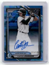 2024 Bowman Draft Sapphire Edition #CPA-CJ Carter Johnson Autographs Blue #/199