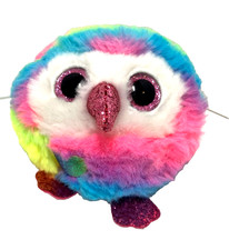 Ty Puff Puffies Beanie Ball Owen the Multicolored Owl Plush Stuffed Toy READ
