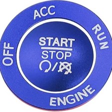 Engine Start Stop Button Cover Kit One Click Push Start Button Trim Sticker Blue
