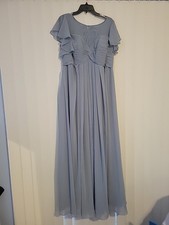 NEW Azazie Lily Dress 16 Dusty Blue Bridesmaid Mother Of The Bride Formal Length