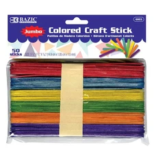 BAZIC Jumbo Colored Craft Stick (50/Pack), pack of 24