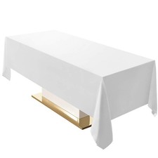 White Rectangle Tablecloth 60 x 120-inch Rectangular Polyester Table Cloth fo...