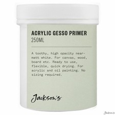 Jackson's : Acrylic Gesso Primer : 250ml : Vegan Primer for Canvas, Wood & Board