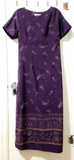 FLASH SALE!!Norma Kamali & Co size MEDIUM Long Dress Purple Paisley Lace Up Back