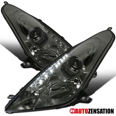 #ad #ad Fit 2000 2005 Toyota Celica Smoke LED Strip Projector Headlights Headlamps 00 05 $149.99