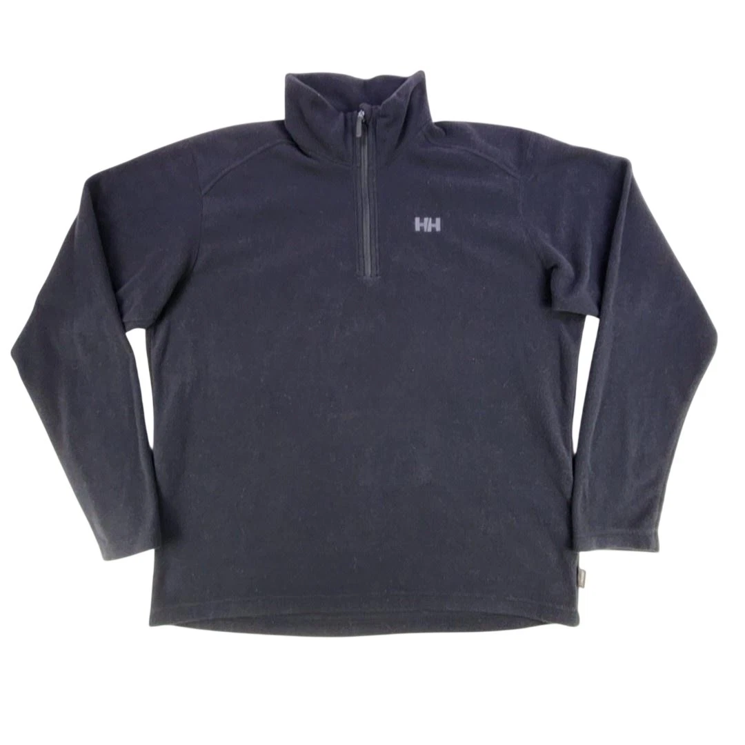 Helly Hansen Pullover Mens XL Gray Fleece 1/4 Zip Base Layer Hiking Ski Top