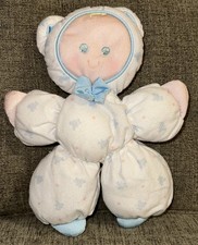 Vintage Fisher Price Slumber Babies Baby Doll White Blue Blonde Plush 1989