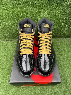 Size 13 - Jordan 1 Patent Black Metallic Gold 2020 | eBay