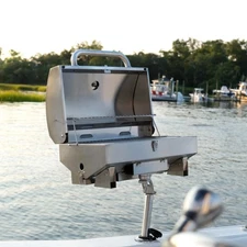 Stainless Steel Boat grill with Rod Holder Mount - NEVER USED! 