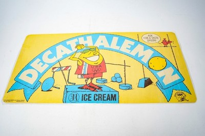 Baskin-Robbins Decathalemon Ice Cream Poster 1979 VTG READ Laminated
