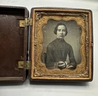 Thermoplastic Scroll & Rosette Union Case Young Woman Civil War Era 1850 - 1860