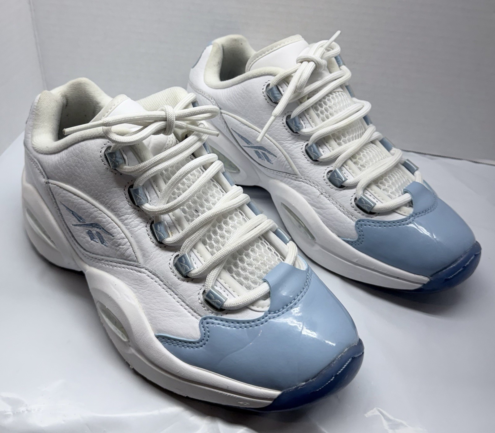 Reebok Question Low Patent Fluid Blue Mens Size 7 Allen Iver
