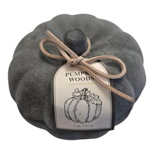 Pumpkin Jar Scented Candle Pumpkin Wood 5oz Two Wick Glass Long Lasting Green