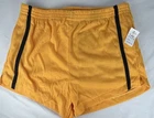 NWT Vintage Sears Yellow Black Stripe Track Shorts Womens L Pull On Gym Athletic
