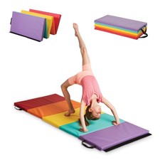 5-Panel Colorful Rainbow Folding ' Gymnastics Tumbling Mat for Active Play, w...