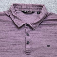 Travis Mathew Polo Shirt Mens 2XL XXL Red Heathered Golf Performance Lightweight