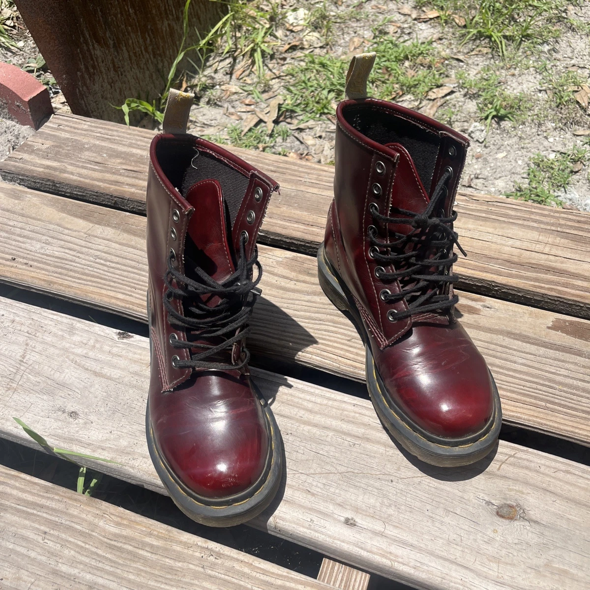 Dr. Martens Low (1-1.9 in) Heel Height Red Boots for Women for Dr. Martens Low (1-1.9 in) Heel Height Red Boots for Women for