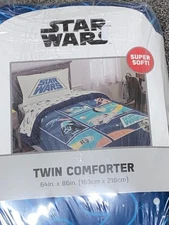 NWT STAR WARS Movie Twin Reversible Microfiber Comforter Blanket