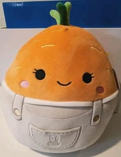 Squishmallows 10" Caroleena Carrot Gray Overalls W Pocket  Squishmellow With Tag