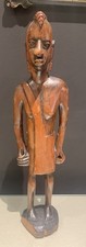 Vintage African Hand Carved Tribal Man Tribe Ethnic Africa Statue MISSING SPEARS