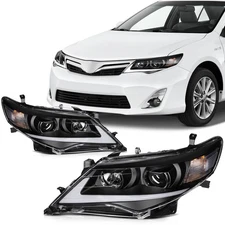 For 2012 2013 2014 Toyota Camry Headlights DRL Bar Halo Projector Headlamps