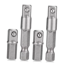 4 Pack 1/4 Hex to Socket Adapter, Impact Socket Extension Adapter Converter 