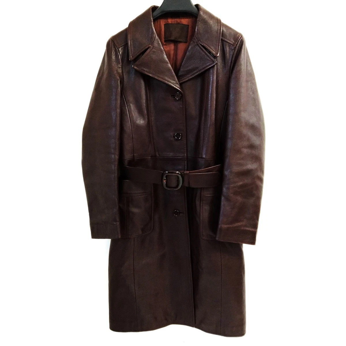PRADA Leather Outer Shell Brown Coats, Jackets & Vests for Women