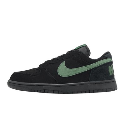 Nike Big Dunk Low 854166-008 Black Suede Green Swoosh Men Skate Casual Sneakers